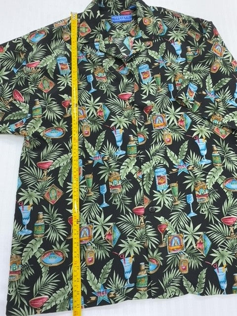 Concepts Men's Black Multi Floral Hawaiian Shirt XL Regular