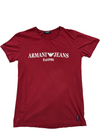 Armani Jeans Men's Red T-Shirt – Size L, Logo, Short Sleeve – Ref 008F1