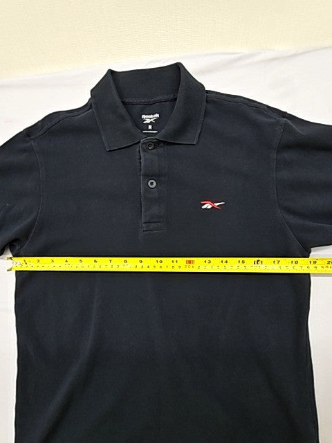 Reebok Men's Black Polo Shirt Size M Short Sleeve Cotton
