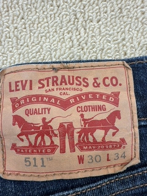 Levi's Men's Slim Blue 511 Jeans Size 30x34 Stretch