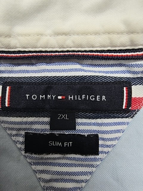 Tommy Hilfiger Men Light Blue Button-Down Slim Fit 2XL Shirt