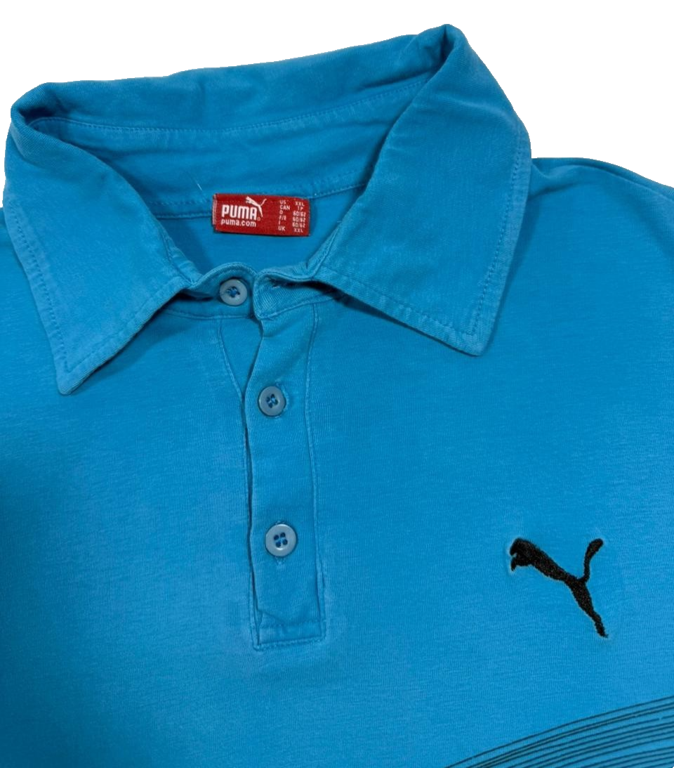 Puma Mattr Grind Men's Golf Polo Shirt In An Aqua Blue Color - Size XXL