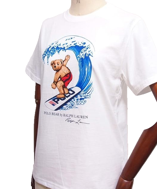 Polo Ralph Lauren Men Polo Bear Surfing Crew Neck T-Shirt White | XL