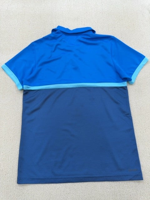 Adidas Men's Blue Striped Short Sleeve Polo Shirt L Regular