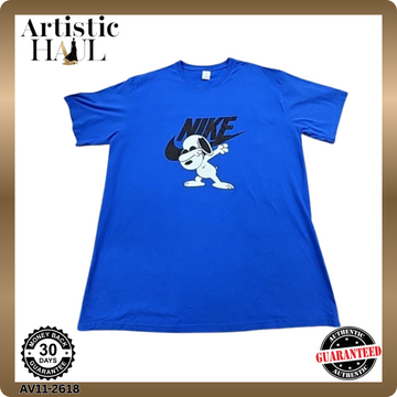 Nike Snoopy Peanuts Blue T-Shirt 2XL Short Sleeve Embroidered