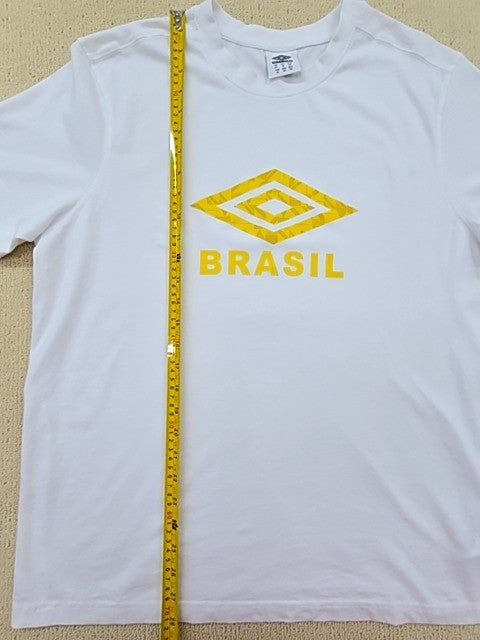 Umbro Brasil White XL Short Sleeve Crewneck Jersey T-Shirt Regular Fit