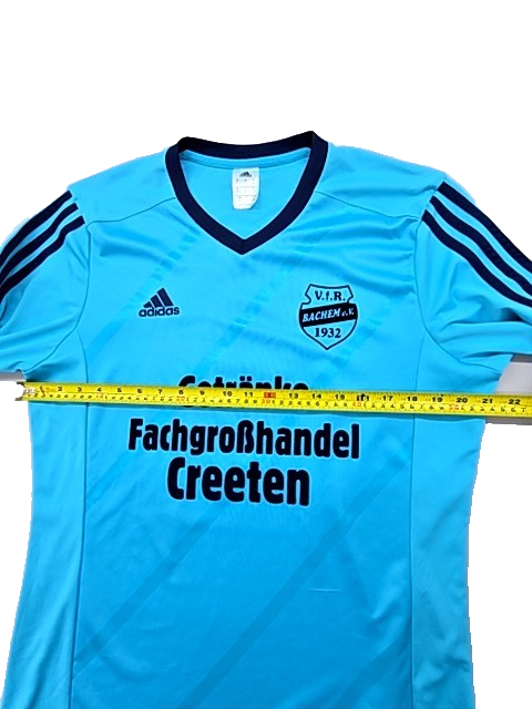 Adidas Men's Light Blue Striped Football Jersey Size L Long Sleeve