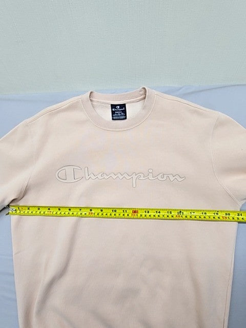 Champion Cream Fleece Pullover Sweatshirt Crewneck S