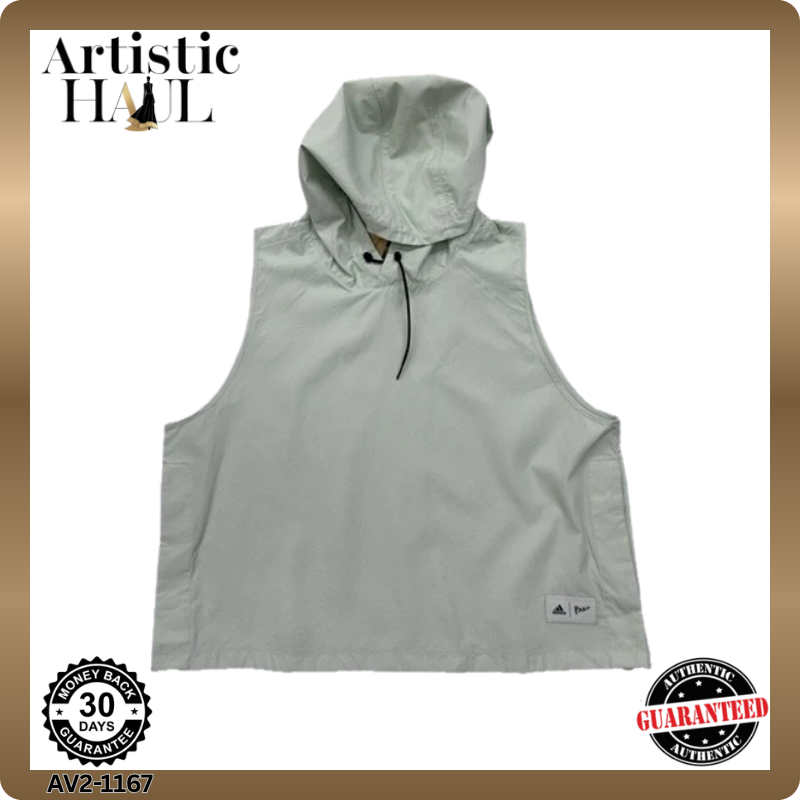 Adidas Parley Women's Sleeveless Hoodie Light Green L Recycled