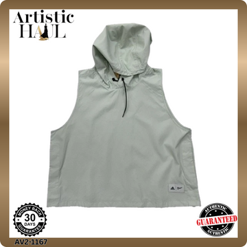 Adidas Parley Women's Sleeveless Hoodie Light Green L Recycled