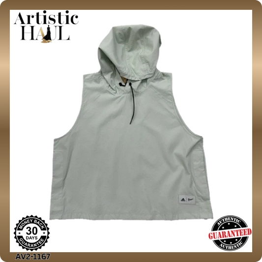 Adidas Women's Green Hoodie – Size S, Sleeveless