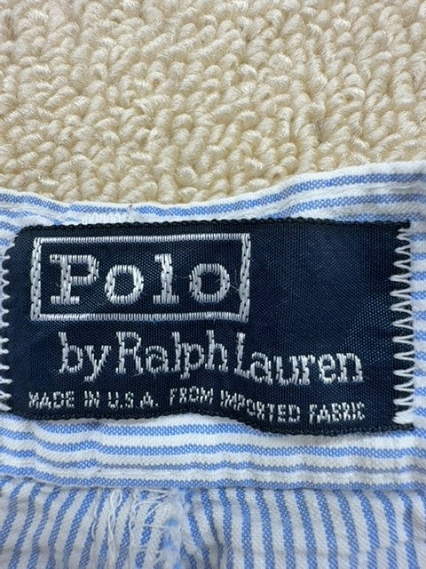 Polo Ralph Lauren Vintage Seersucker Stripe Pleated Shorts 40x40 Blue USA