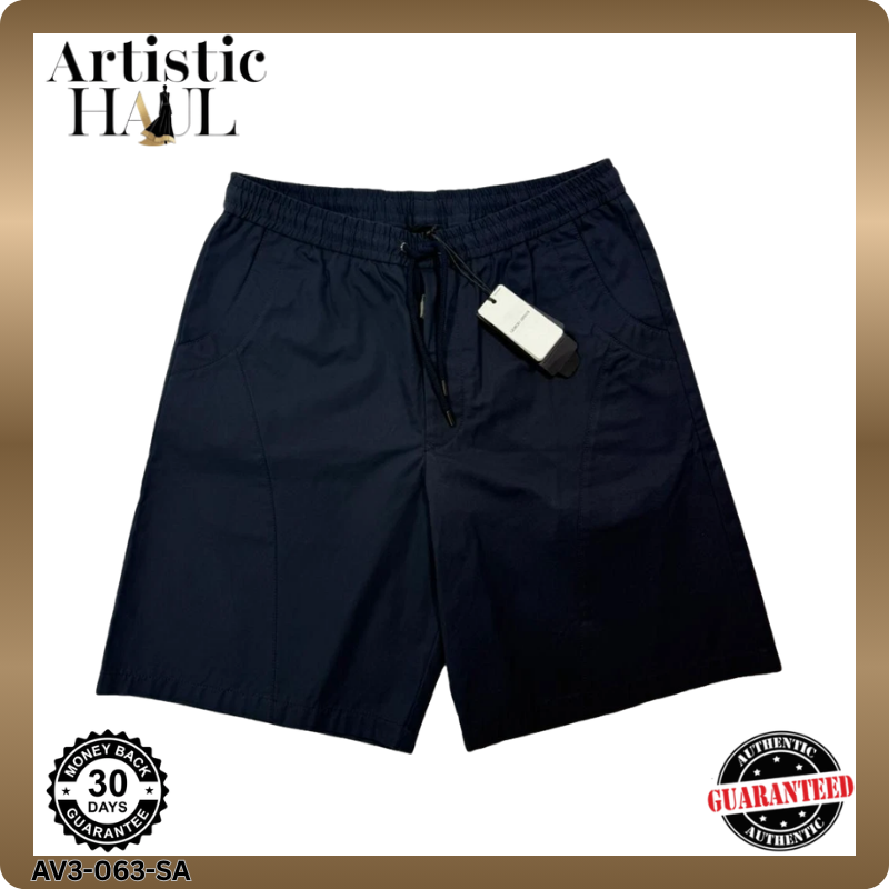 BNWT Armani Men's Navy Blue Shorts With A Drawstring - Size 46