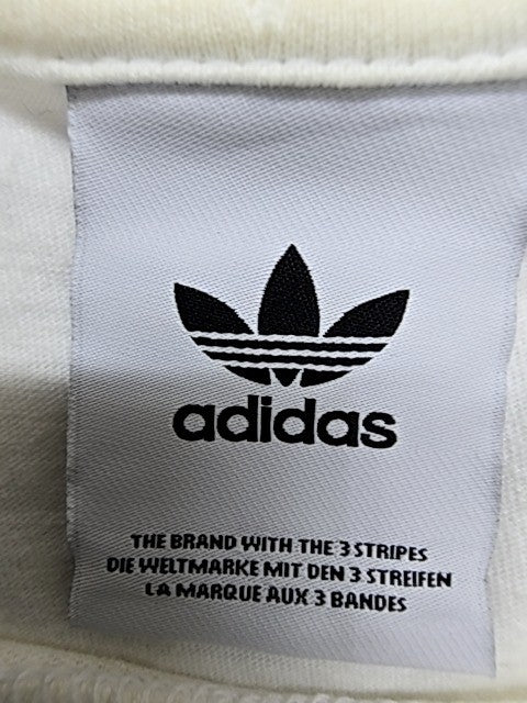 adidas Unisex Kids White Logo Graphic T-Shirt Size S Crew Neck
