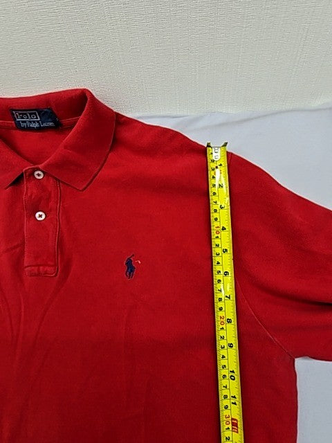 Polo Ralph Lauren Men's Red Long Sleeve Polo Shirt Size L Cotton