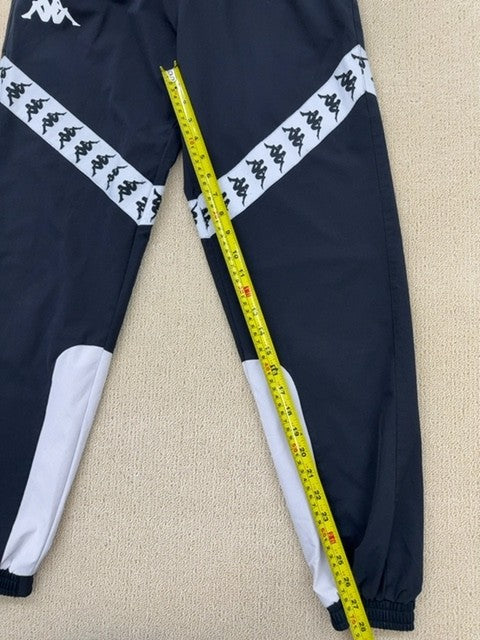 Kappa Men's Navy Blue Track Joggers Small Logo Tape Tapered