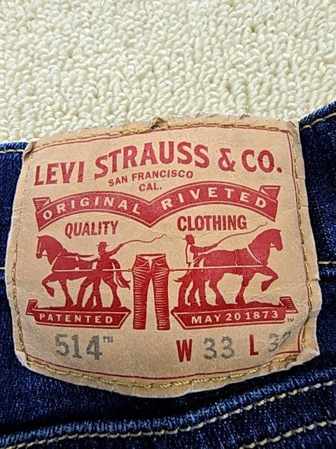 Levi's Men's 514 Straight Fit Dark Wash Jeans Size 33 Stretch
