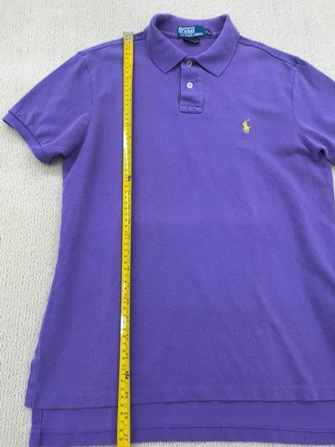 Polo Ralph Lauren Men's Purple Cotton Polo Shirt Size M Custom Fit