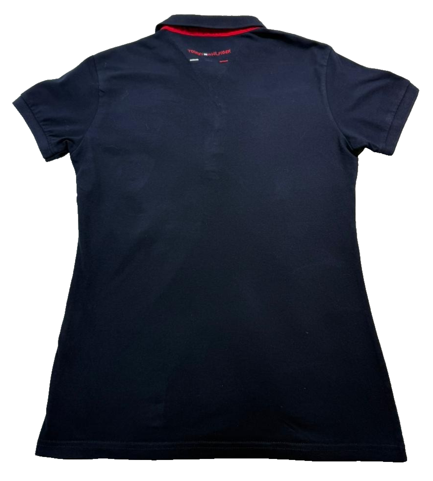 Tommy Hilfiger Womens Slim Flag Polo Shirt Short Sleeve Size Xl Logo Cotton