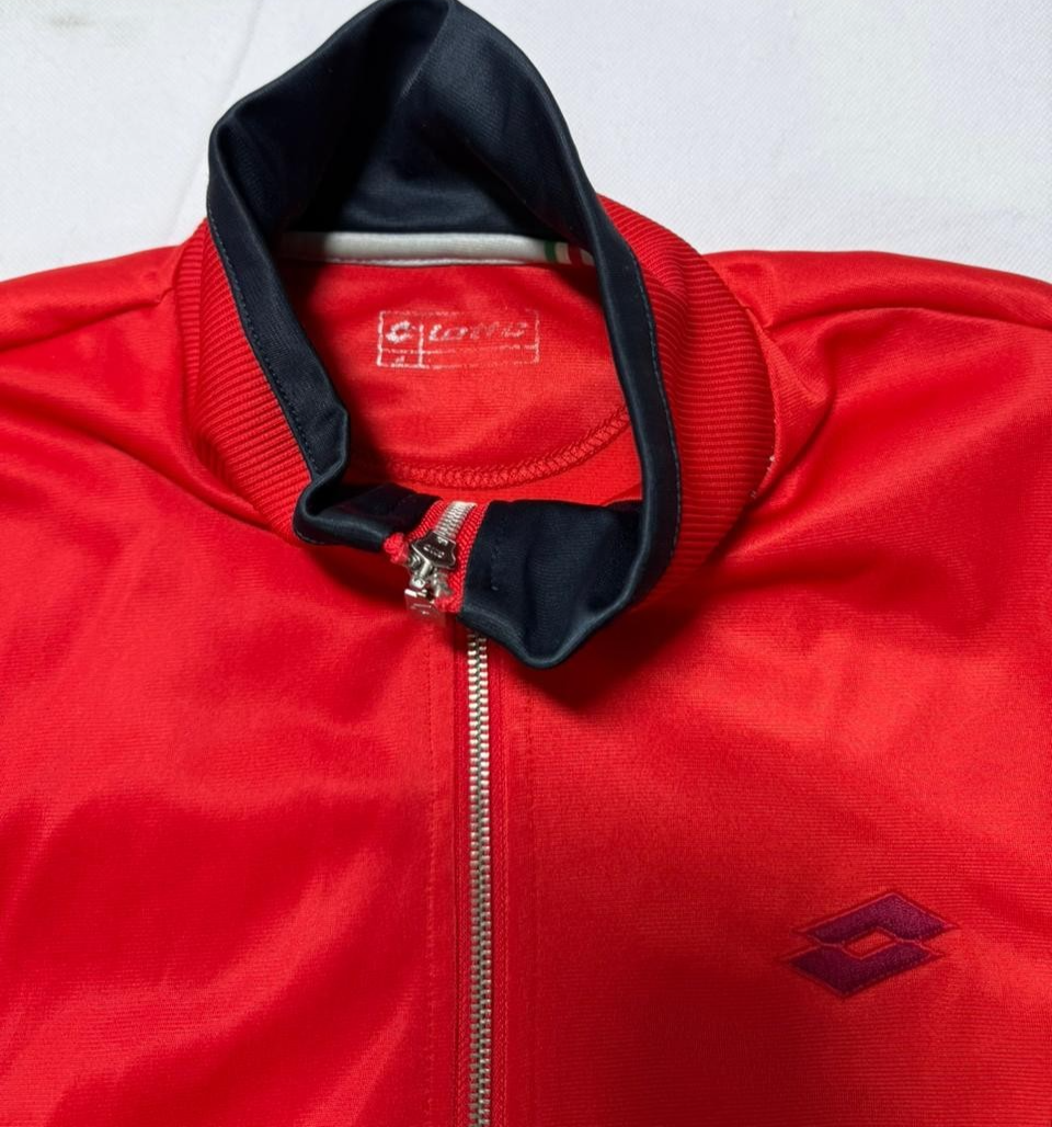 Lotto Red Track Jacket Men's Full Zip Retro Sportswear Size M