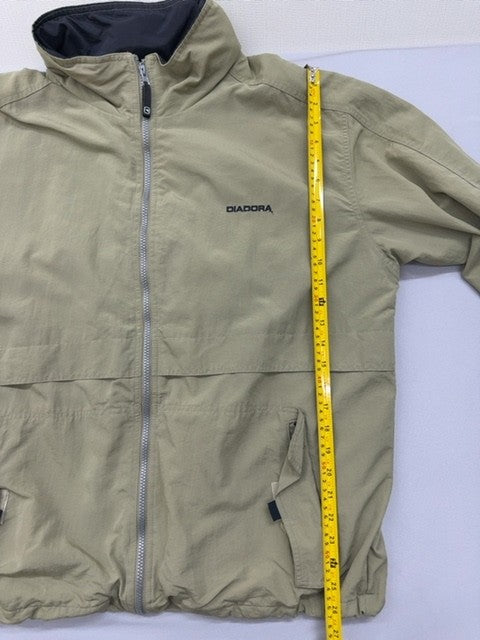 Diadora Beige Polyamide Zip Jacket M Unisex Stand Collar