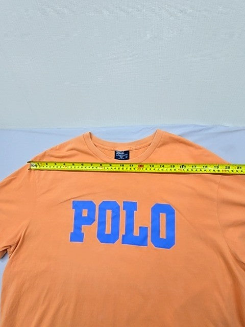 Polo Ralph Lauren Men's Orange T-Shirt Size L Classic Fit Cotton Crewneck
