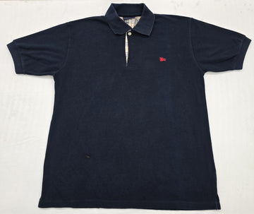 Burberry Men's Navy Short Sleeve Polo Shirt Size L Cotton