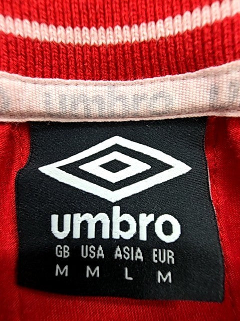 Umbro Red Cotton Crewneck T-Shirt Men's M Short Sleeve Ribbed