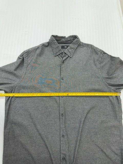 C&A Men’s Gray XXL Cotton Blend Button-Up Long Sleeve Shirt