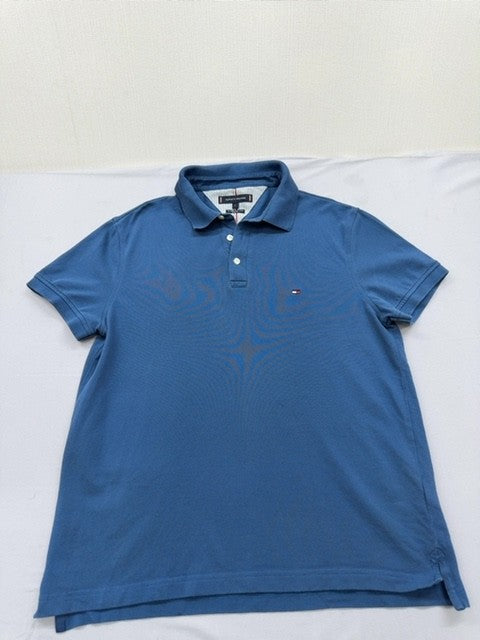 Tommy Hilfiger Men's Blue Slim Fit Polo Shirt Size L 1985