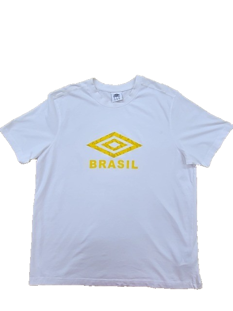 Umbro Brasil White XL Short Sleeve Crewneck Jersey T-Shirt Regular Fit