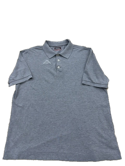 Kappa Men's Gray Polo Shirt – Size XL, Short Sleeve, Cotton