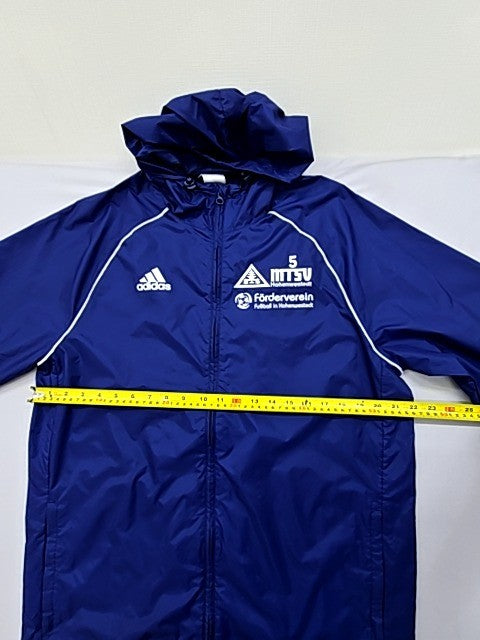 Adidas Men's M Blue Golf Rain Jacket Water-Resistant Full-Zip Hood