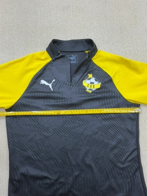 Puma Men's Black Yellow Track Jacket XS Long Sleeve Stand Up Neck