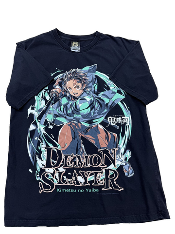 Black Timber Men's Tanjiro Anime Graphic T-Shirt Large Black Cotton
