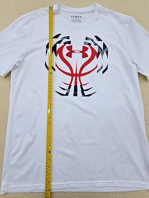 Under Armour Men's HeatGear White Graphic T-Shirt M Loose Fit