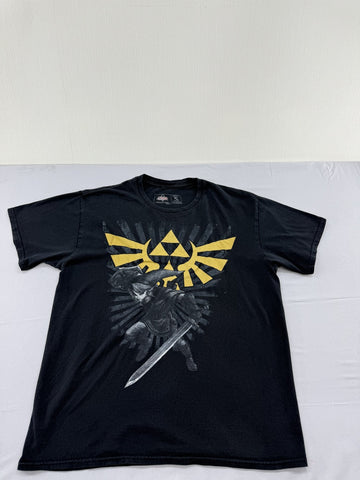 Nintendo Legend of Zelda Link Black Large Men's Cotton T-Shirt L
