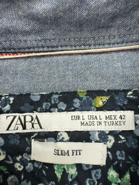 Zara Men Navy Shirt size L product image 3