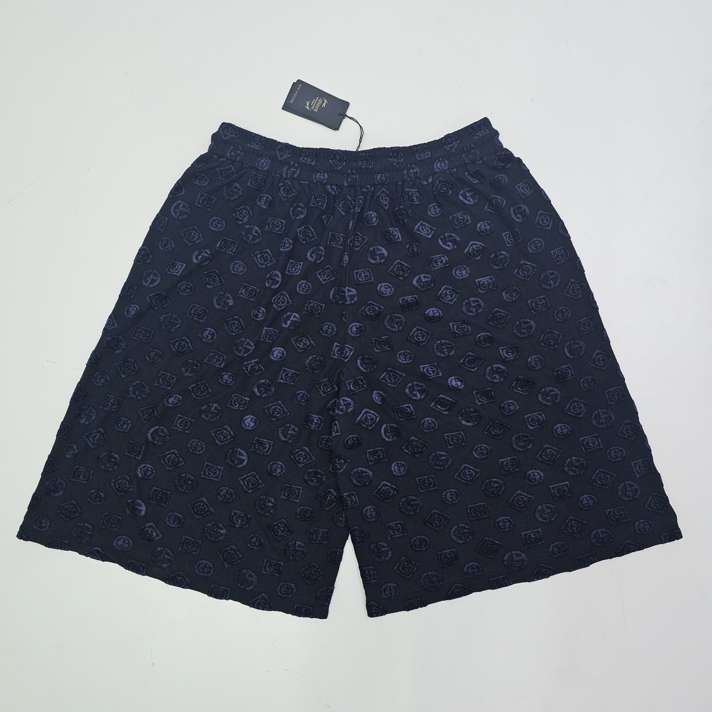 Giorgio Armani Cotton Bermuda Logo Shorts In Black 54 BNWT