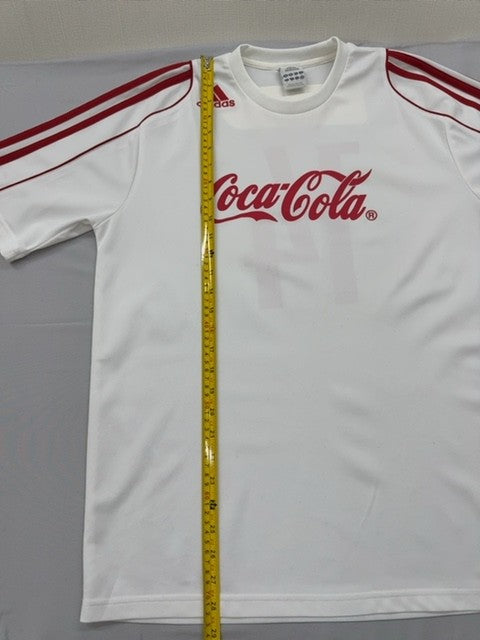 Adidas Men's White Soccer Jersey Size M Short Sleeve Red Stripes