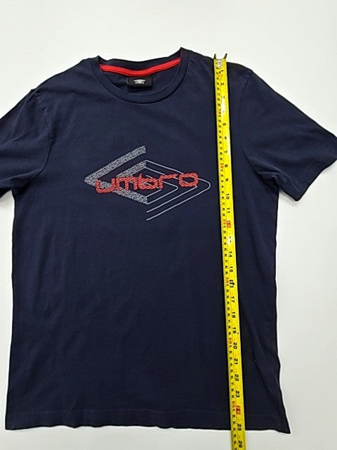 Umbro Boys Navy Graphic T-Shirt Kids S Crew Neck Cotton Regular