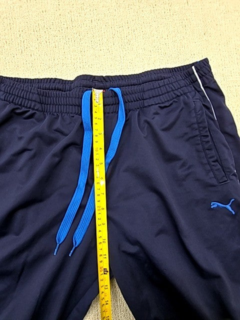 Puma Men's Navy Track Pants Size L Drawstring Regular Fit 816362