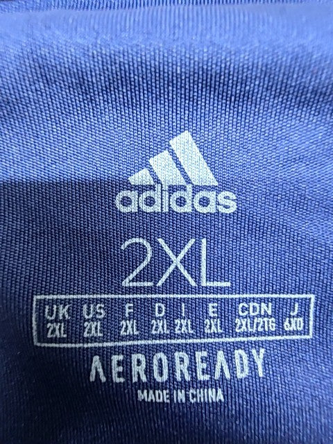 Adidas Men's Navy Stripe Jersey 2XL AeroReady Short Sleeve