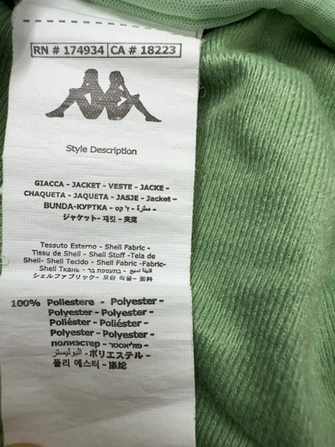 Kappa Men's Green Track Jacket Size M Slim Fit 222 Banda