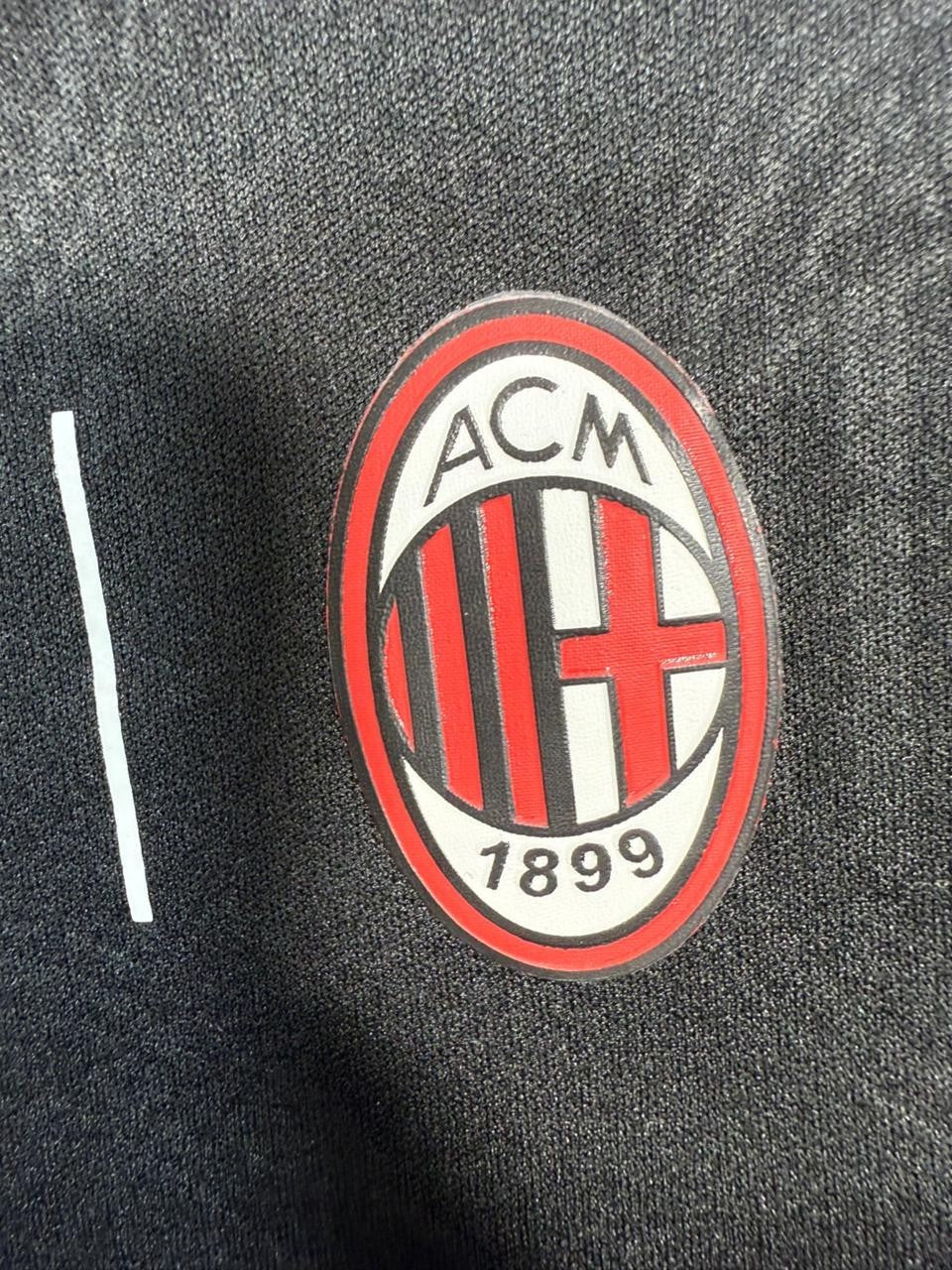 Puma Ac Milan Third Jersey In Black With Red Accents - Size S