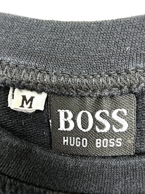 Boss Men's Black Logo Graphic Striped T-Shirt M Regular Cotton