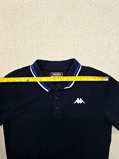 Kappa Men's Black Cotton Polo Shirt Medium Regular Fit