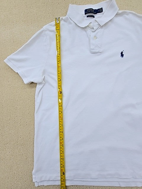 Polo Ralph Lauren White Cotton Polo Shirt Men's Large Short Sleeve