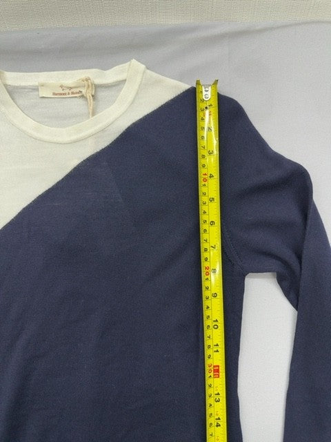 Harmont & Blaine Colorblock Wool Sweatshirt XS Navy/Cream Italy
