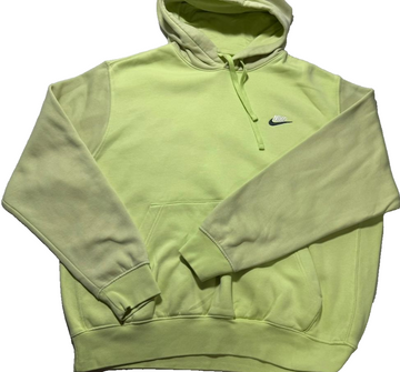 Nike Men's Hoodie Lime Green Pullover Fleece Logo Sweatshirt Size L